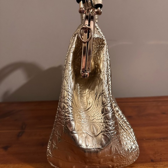 Gold Croc-Embossed Satchel - Picture 5 of 7